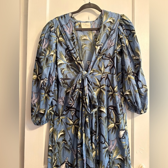 Guadalupe Blue Animal Print Dress Anthropologie - Picture 5 of 7